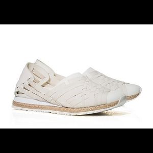 Tory Burch White Elastic Huarache SlipOn Sneaker